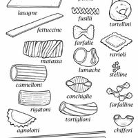 Desenho de Tipos de pasta italiana para colorir