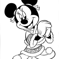 Desenho de Minnie japonesa para colorir