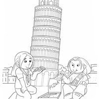 Desenho de Torre de Pisa para colorir