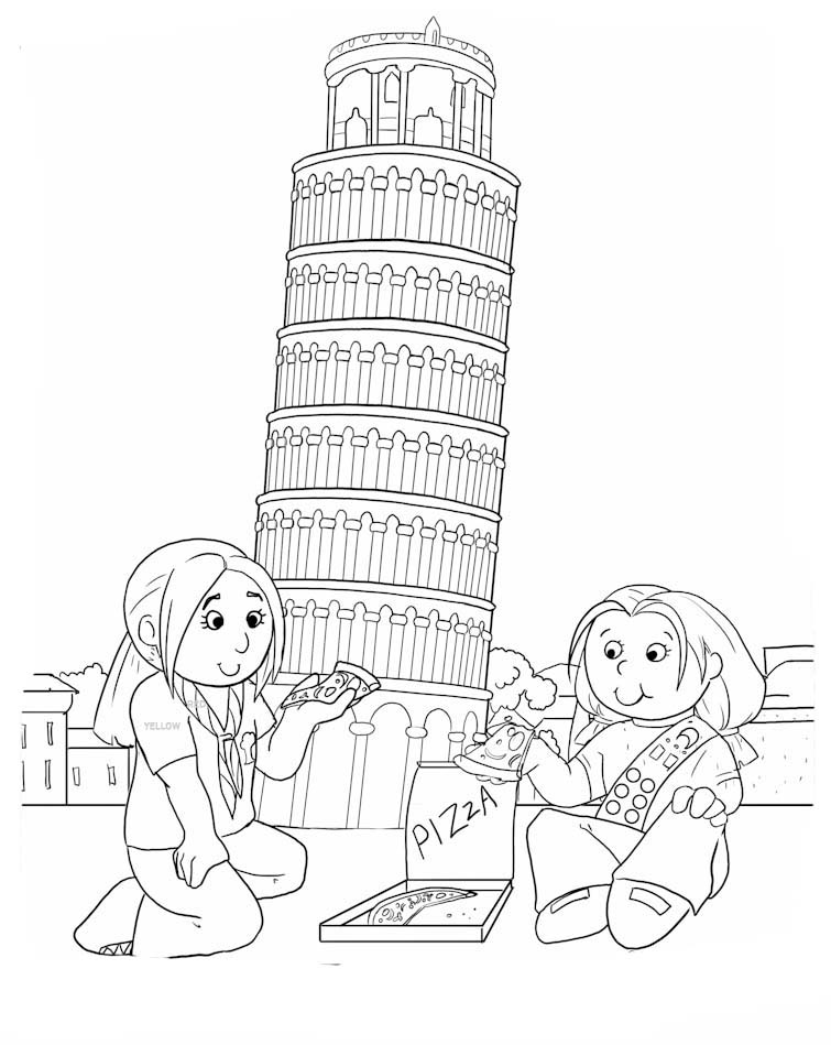 Desenho Para Colorir torre de Pisa - Imagens Grátis Para Imprimir - img  17085