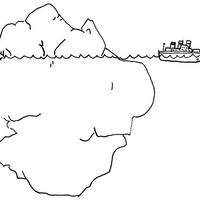 Desenho de Iceberg no fundo do mar para colorir