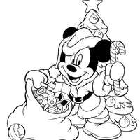 Desenho de Natal do Mickey para colorir