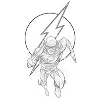 Desenho de The Flash e sua velocidade para colorir