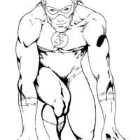 Desenho de The Flash pronto para correr para colorir