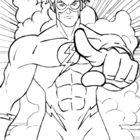 Desenho de The Flash super-herói para colorir