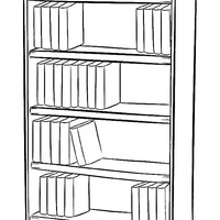 Desenho de Estante de livros para colorir