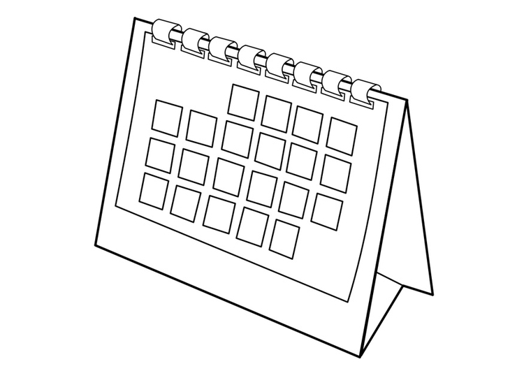 Desenho de Calendário de mesa para colorir - Tudodesenhos