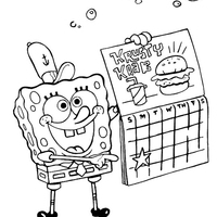 Desenho de Calendário do Bob Esponja para colorir