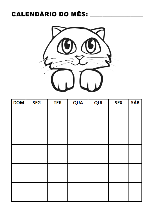 Desenho de Calendário do mês para colorir - Tudodesenhos