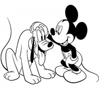 Desenho de Pluto melhor amigo do Mickey para colorir