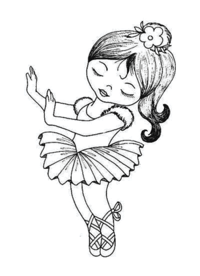 Desenho de Bailarina preciosa para colorir - Tudodesenhos