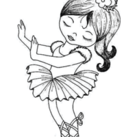 Desenho de Bailarina preciosa para colorir