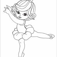 Desenho de Bailarina em passo elegante para colorir