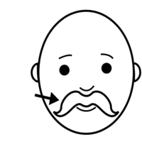 Desenho de Homem calvo com bigode para colorir
