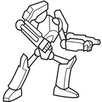Desenho de Robô de guerra para colorir