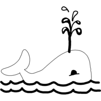 Desenho de Baleia jorrando água para colorir