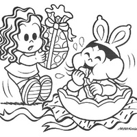 Desenhos para colorir: Desenhos da Monica para colorir, tema Páscoa