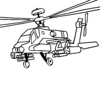 Desenho de Helicóptero com trem de pouso baixado para colorir