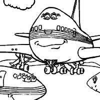 Desenho de Aviões amigos para colorir