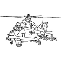 Desenho de Helicóptero de guerra para colorir