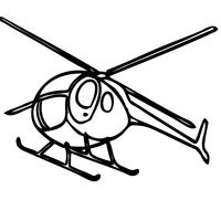 Desenho de Helicóptero em pleno voo para colorir