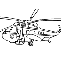 Desenho de Helicóptero militar estacionado para colorir