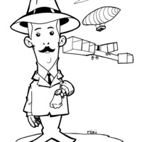 Desenho de Santos Dumont para colorir