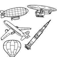 Desenho de Transportes aéreos para colorir