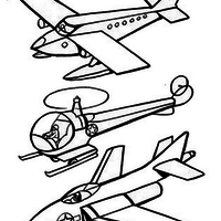 Desenho de Transportes aéreos no Dia da Aviação para colorir