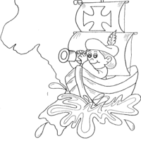 Desenho de Caravela de Cabral para colorir
