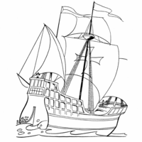 Desenho de Embarcação portuguesa para colorir