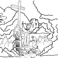 Desenho de Primeira missa do Brasil para colorir