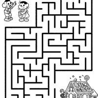 Desenho de Jogo do Labirinto - João e Maria para colorir