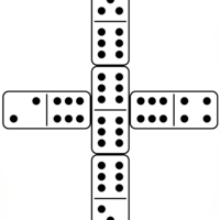 Desenho de Jogo de dominó para colorir