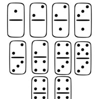 Desenho de Peças do dominó para colorir