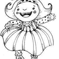 Desenho de Dona Baratinha e as 7 saias de filó para colorir