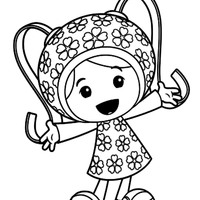 Desenho de Menina vestida de baratinha para colorir