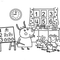 Desenho de Sala de aula da Peppa Pig para colorir