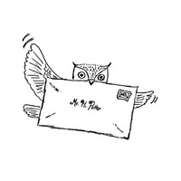 Desenho de Coruja entregando carta para colorir