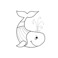Desenho de Baleia listrada para colorir