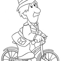 Desenho de Carteiro Paulo andando de bicicleta para colorir