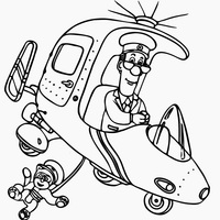 Desenho de Carteiro Paulo no helicóptero para colorir