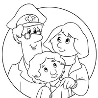 Desenho de Família do Carteiro Paulo para colorir