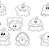 Desenho de Carinhas de Cut the Rope para colorir