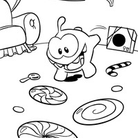 Desenho de Cut the Rope no quarto para colorir