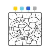 Desenho de Colorir com números a baleia para colorir