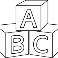 Desenho de Blocos ABC para colorir
