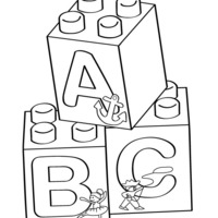 Desenho de Blocos de letras para colorir