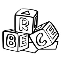 Desenho de Blocos com letras do alfabeto para colorir