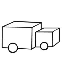 Desenho de Caminhão feito de blocos de madeira para colorir